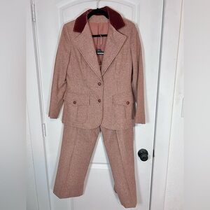 VNTG 70s Devon Hall Tweed Pant Suit 2 Piece Set